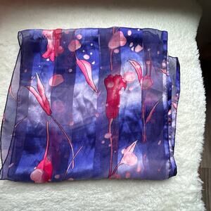 Floral Print‎ Scarf Sheer Lightweight Neck Scarf Fashion Accessory